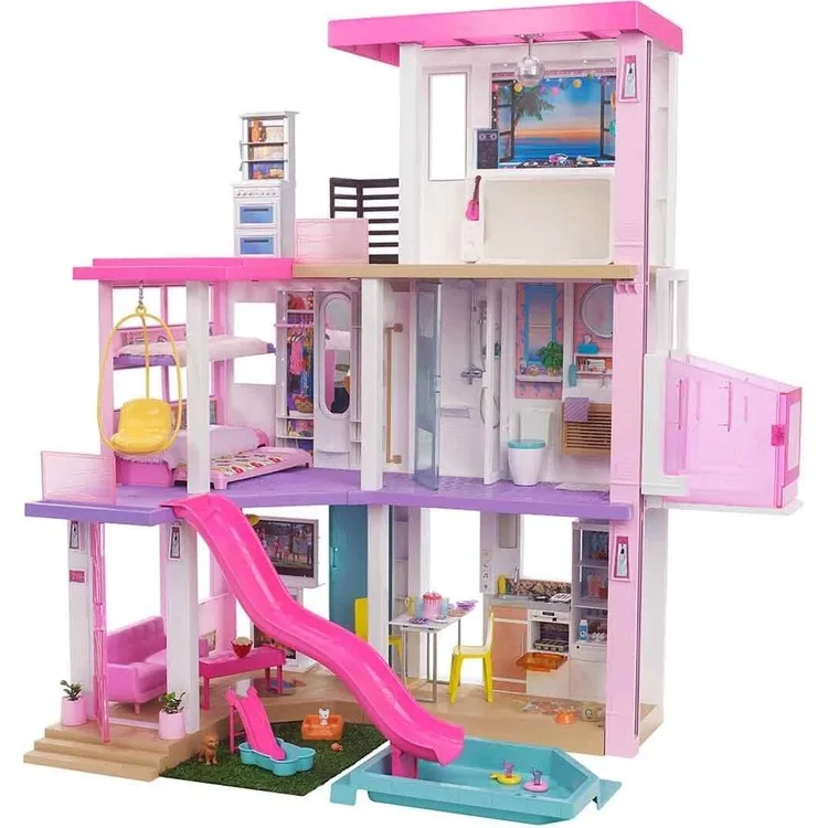 Barbie Дом мечты (115 см), 3-этажный кукольный домик с более чем 75 аксессуарами, дека GRG93 для детей от 3 до 7 лет