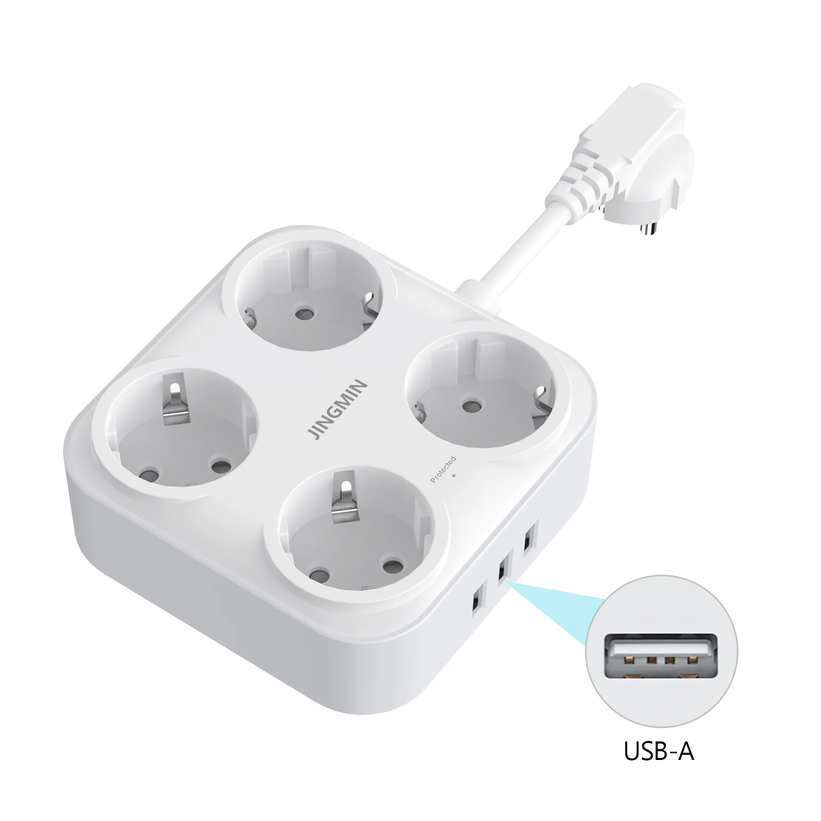 

Многоразъемный удлинитель JINGMIN 4 розетки + 3 USB