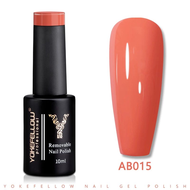 

Yokeсмар UV светодиодный Гель-лак для ногтей розовый-оранжевый AB015 10 мл профессиональные полуперманентные гелевые лаки для ногтей