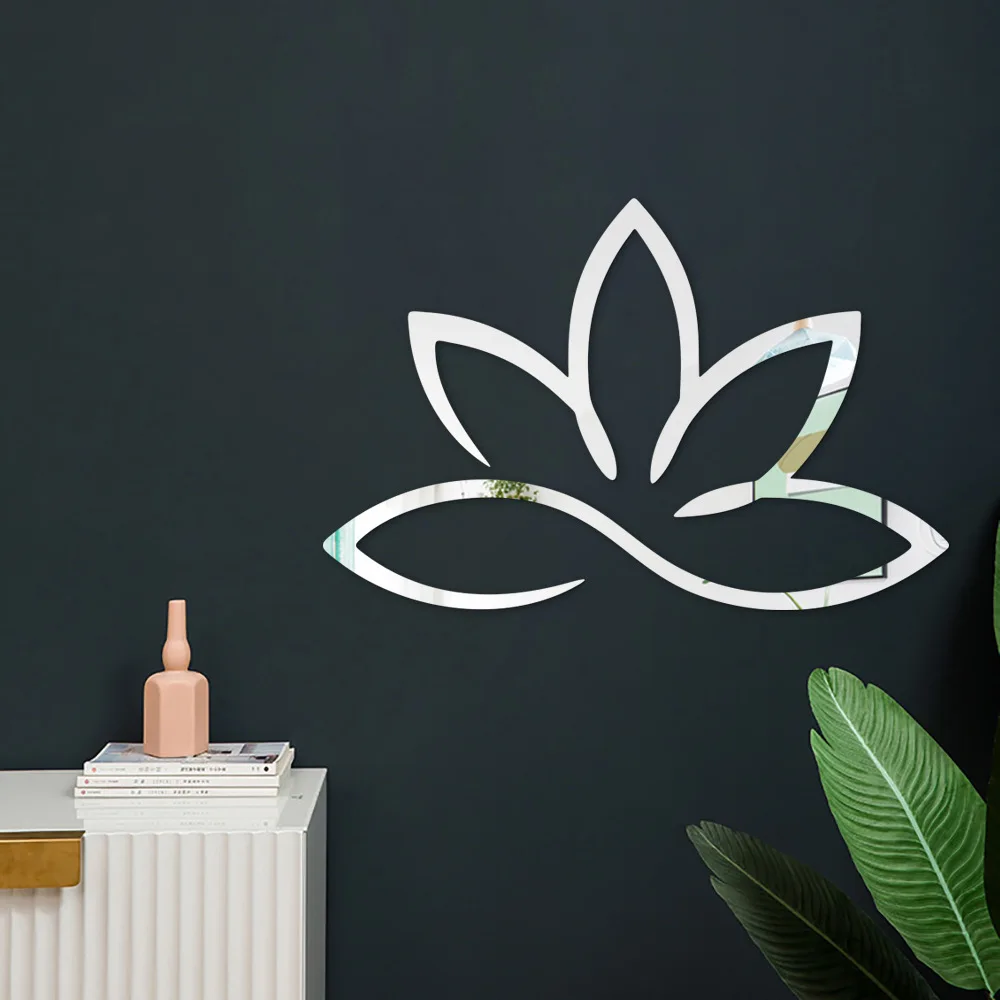 

Decorative Wall Sticker Mirror Acrylic Flower Mirror Wall Stickers Removable Luxury House Decoration Living Room Decoration Part