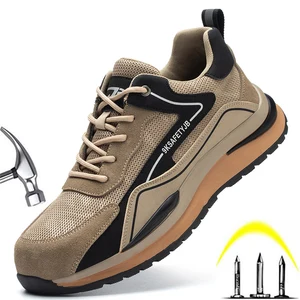 New Breathable Lightweight Comfortable Safety Work Boots Men's Outdoor Safety Shoes Women's Sports W