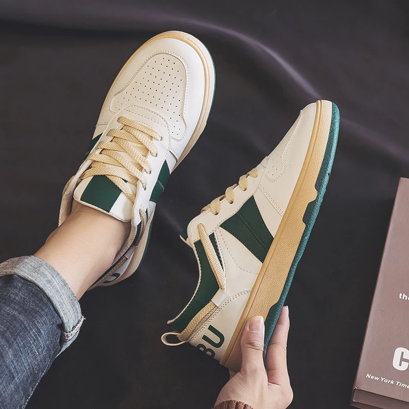 

Pu Leather Men Shoes Sneakers Trend Casual Breathable Leisure Male Sneakers Non-Slip Footwear Vulcanized Shoes Tenis Masculino
