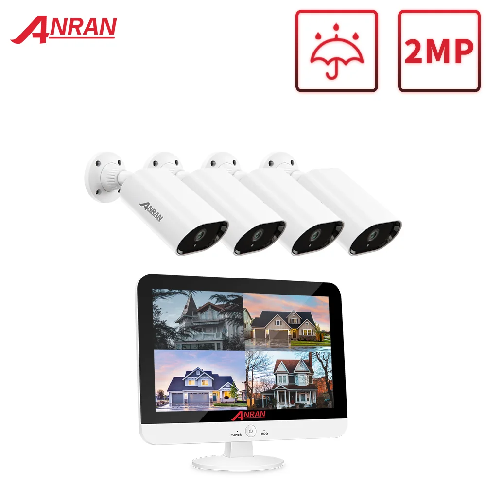 

ANRAN 2MP аналоговая HD аудио камера Система видеонаблюдения 13-дюймовый AHD DVR CCTV Комплект камеры ночного видения на открытом воздухе