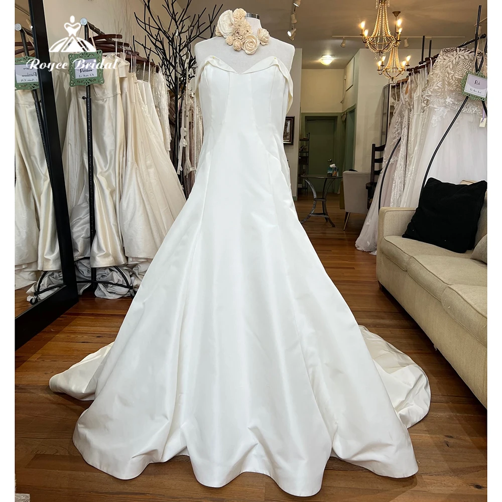 

Simple Sexy Sweetheart Sleeveless Back Button Satin A Line Wedding Dress For Women Boho Bridal Gown Sweep Vestidos De Novia Robe