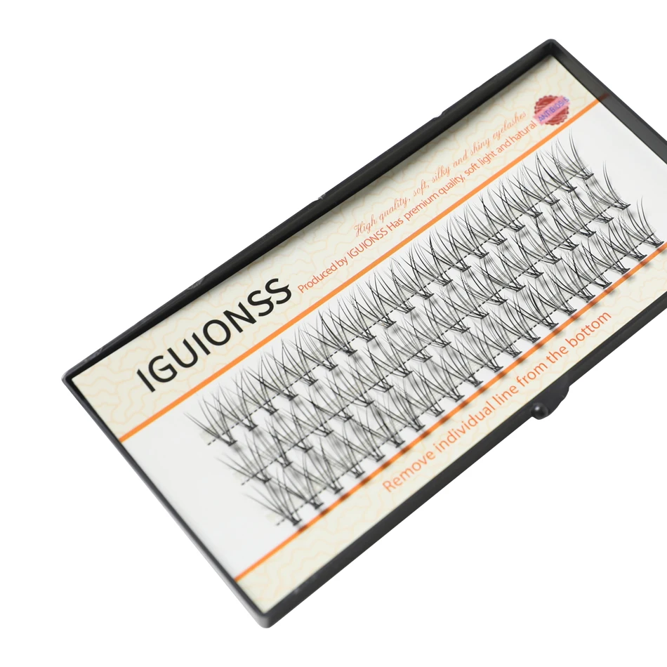 

IGUIONSS 10D 3 rows Self-Grafting Cluster Lashes Natural 3D Volume Effect Mink Eyelash Individual Extension Lashes Makeup Cilias