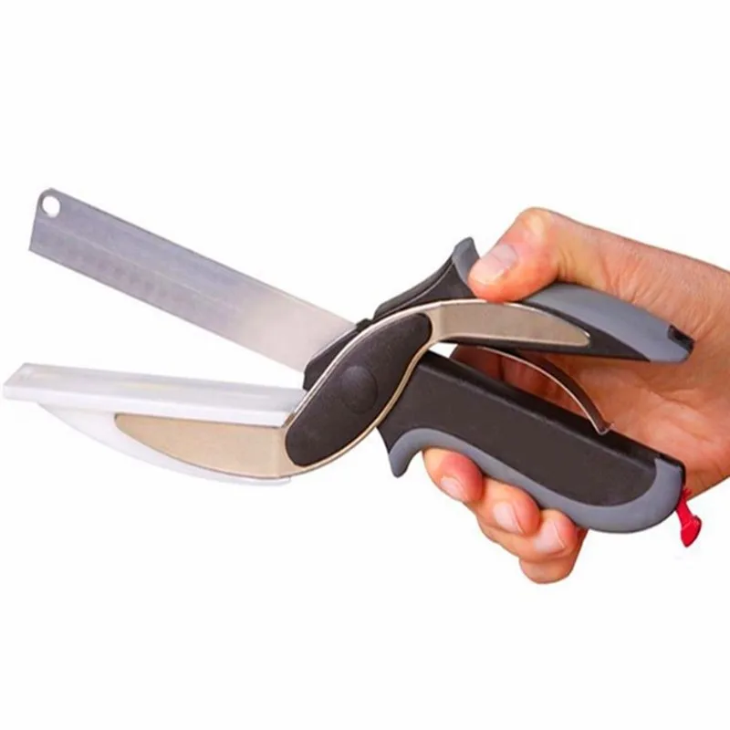 

2 In 1 Kitchen Scissor Cutter Knife Baby Food Supplement Scissors Household Fruit Vegetable Barbecue Scissors Kitchen Accessorie