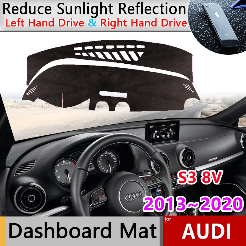 

Dashboard Cover Dash Board Mat for Audi S3 8V 2013~2020 2014 2015 Anti-sun Shade Cape Blanket Protector Car Sticker Carpet Pad