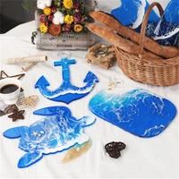 anchor sea turtle whale tray silicone mould for diy handmade uv epoxy resin clay plaster large fruilt plate mold home decoration