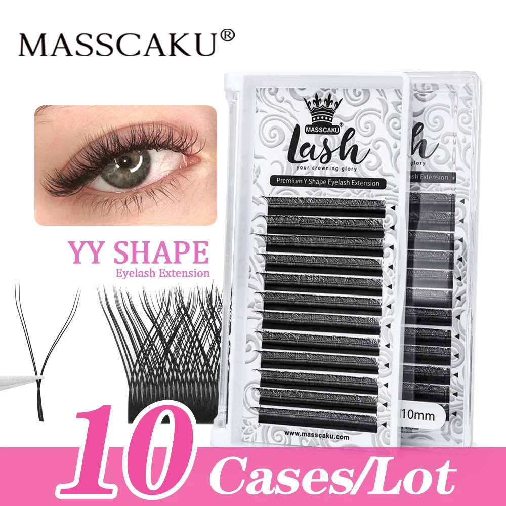 10cases/lot Wholesale Price W Shape 3D 4D 5D YY Mink Eyelash Extensions Soft Split Tips Premade Volume Fan Individual False Lash - купить по