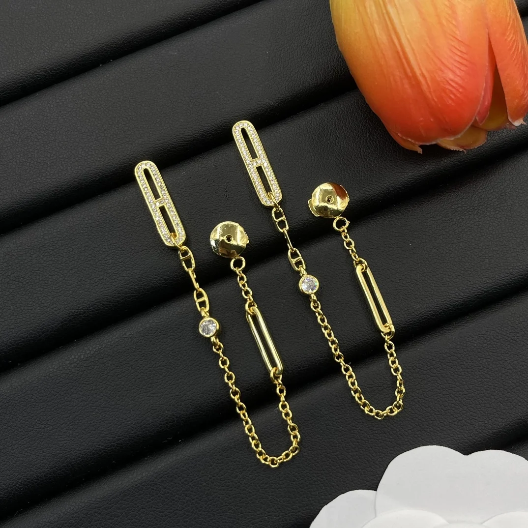 копия 1: 1 Крошечные Металлические Гвоздики Для Женщин Серьги Золотого Цвета