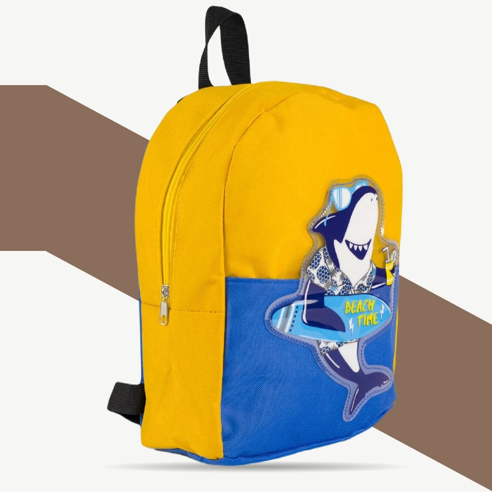 Gen-of Yellow Shark Pattern Kids Backpack Bag Knapsack Waterproof Pack Student School Stationery High Quality Turkish Brand