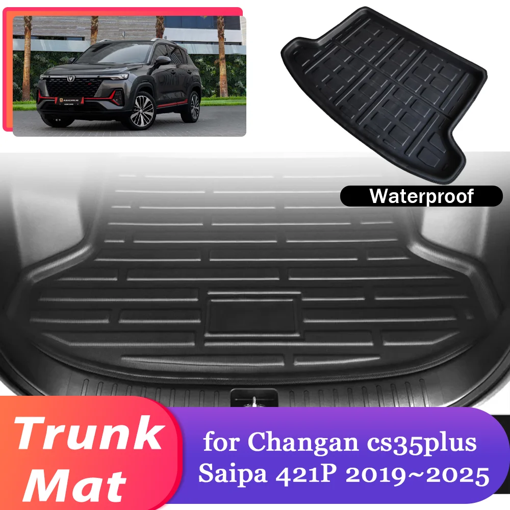 Фото Автомобильный коврик для багажника Changan cs35plus Saipa 421P 2019 ~ 2025 2020 2021 2022 2023 2024 EVA, задний багаж, водонепроницаемый коврик для груза, коврик, покрытие, ковер, аксессуары №1