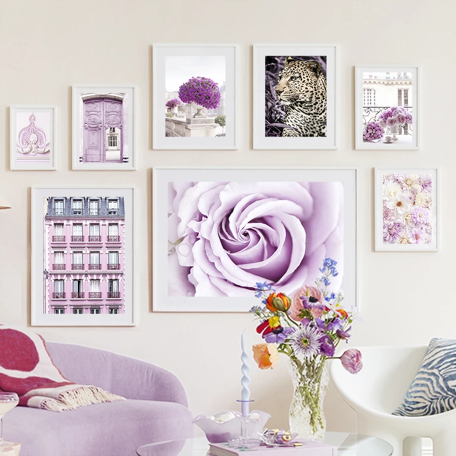 Фиолетовые ворота цветы розы Европейский стиль резной архитектурный замок