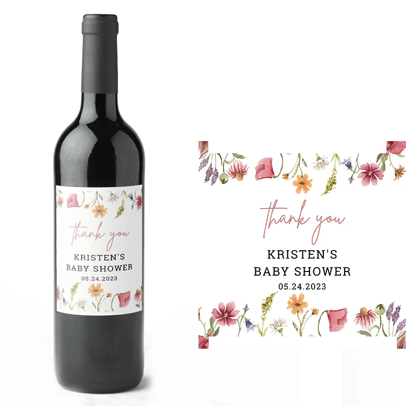 

18PCS CustomedMr. and Mrs. FloralBurgundy Wedding Wine LabelFloral Wedding Favor Personalize Logo Wedding Party Supplies