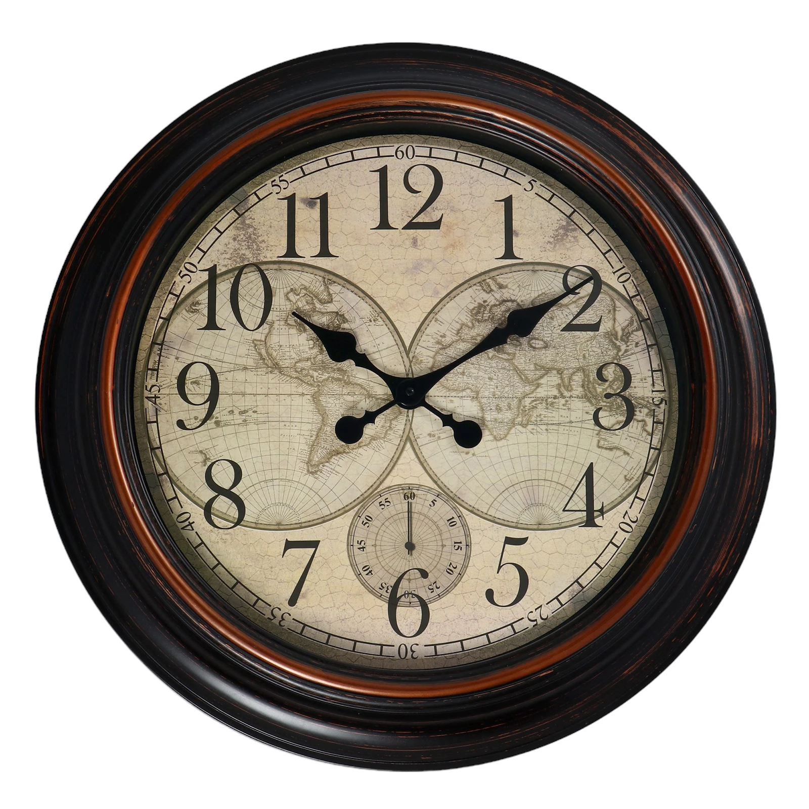Часы настенные интерьерные большие &quotСтаринная карта&quot d-60 см