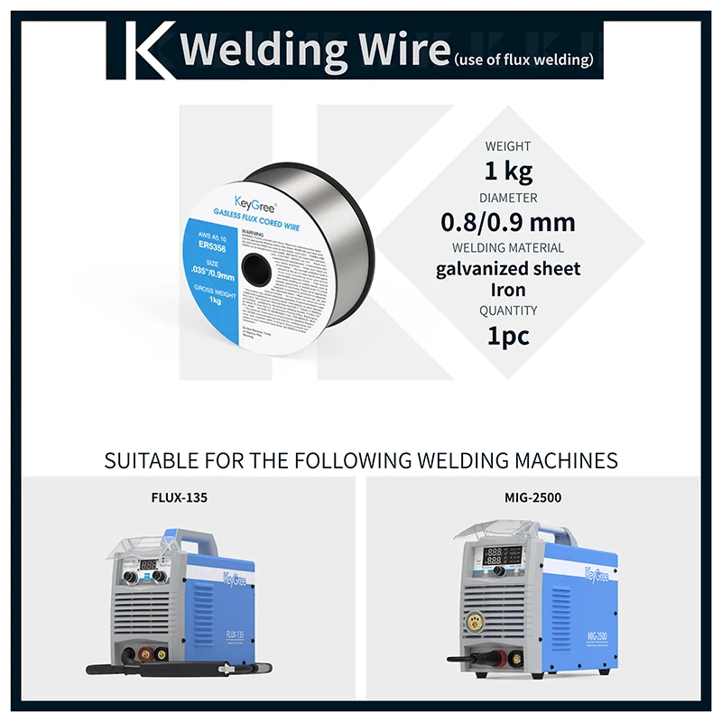 KeyGree MIG Сварочная проволока с флюсовой сердцевиной стандартная из углеродистой