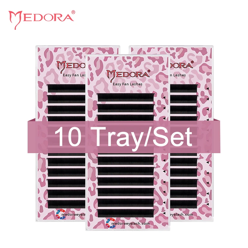 MEDORA 10 Tray/Set Easy Fanning Eyelash Rapid Automatic Blooming Eyelash Extensions Individual Lashes By Machine Intelligence