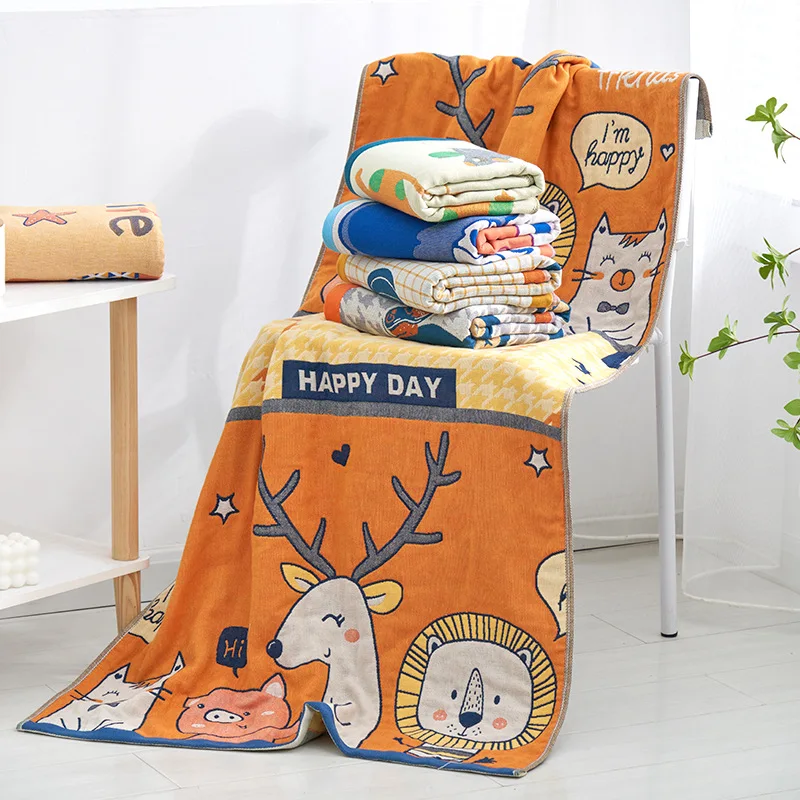 

Luxury Bathroom Towel Six layers of yarn Quick Drying Absorbent Body Beach For Adult Female Goods For Bath 70*140CM