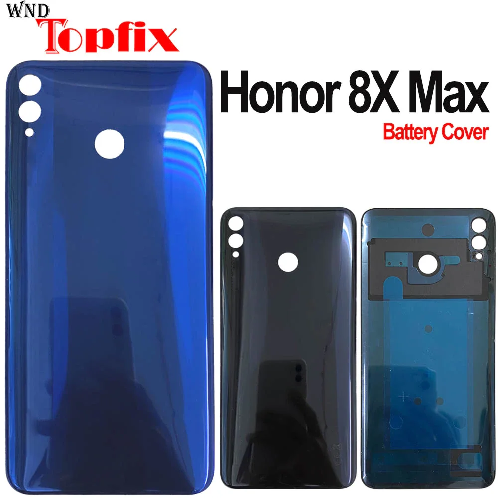 Крышка батарейного отсека для Honor 8X Max Задняя стеклянная панель корпус Huawei с клеем