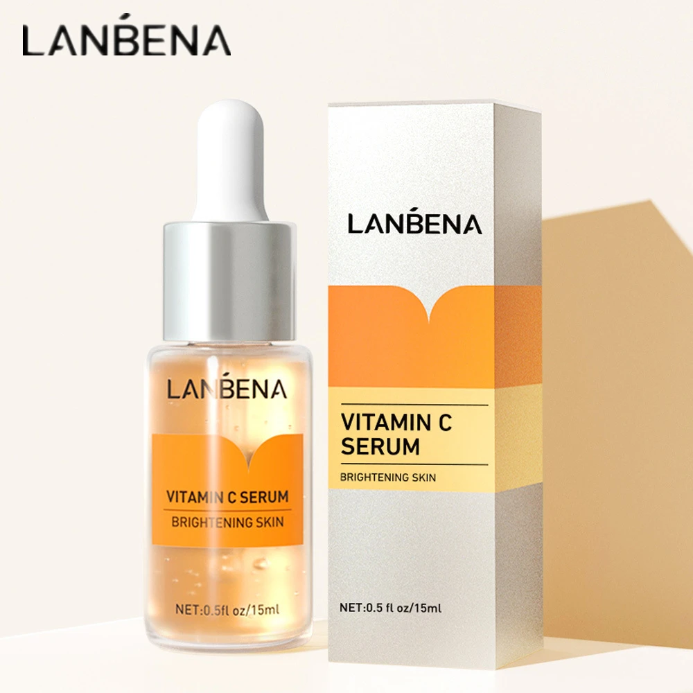 

LANBENA Vitamin C Face Serum Whitening Hyaluronic Acid VC Facial Cream Moisturize Freckle Speckle Fade Remover Essence Skin Ccts