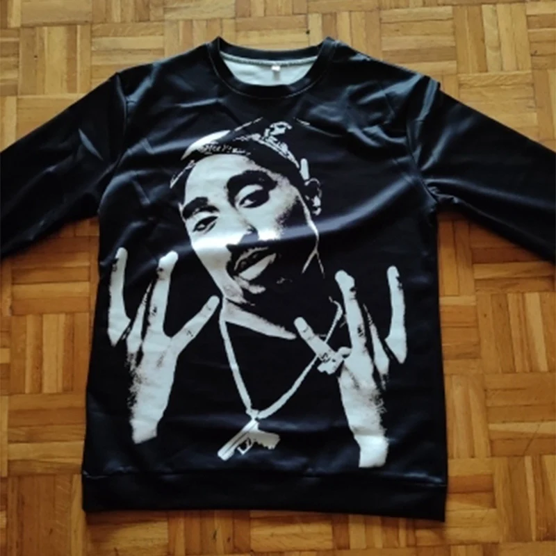 Jumeast мужская и женская трехмерная толстовка суперзвезда Тупак большие размеры