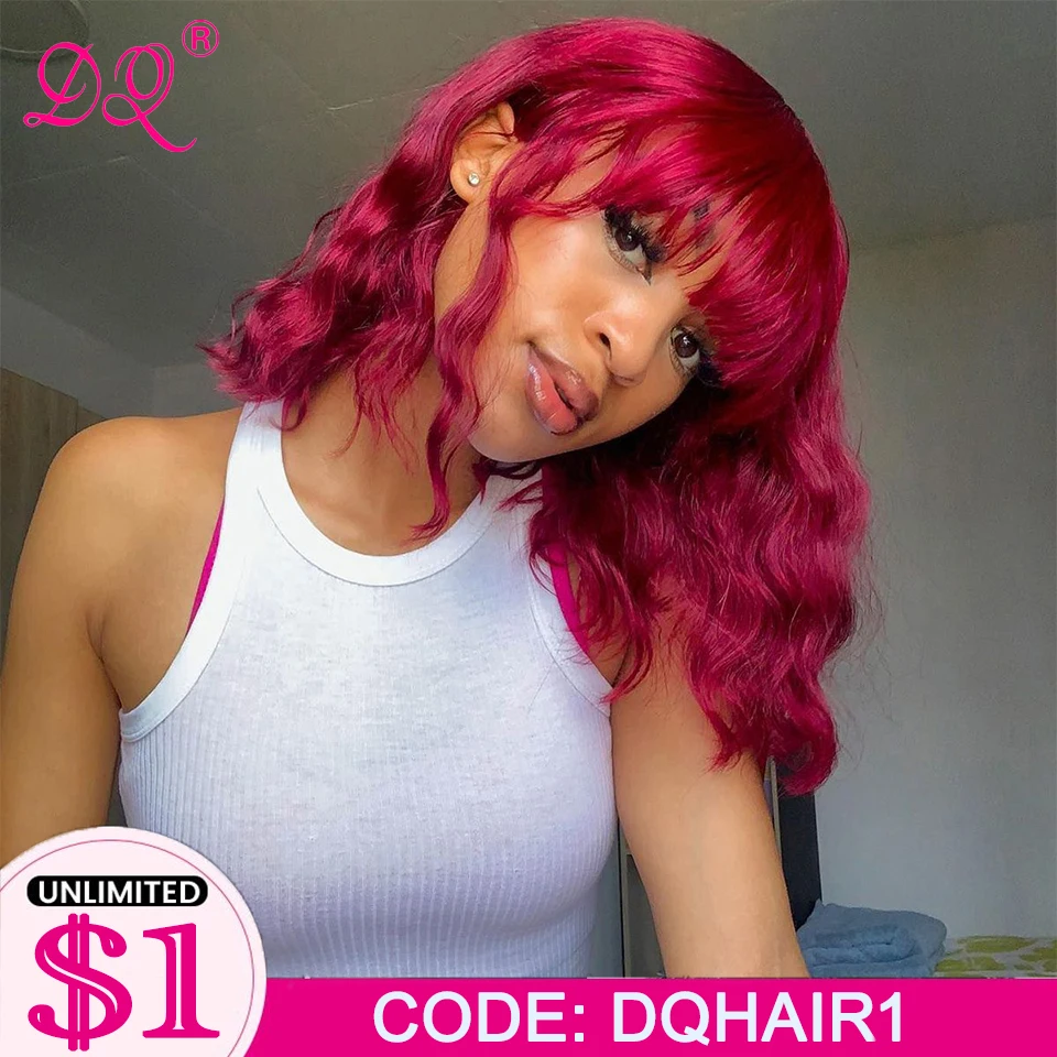 Короткие волнистые синтетические парики боб с челкой для женского костюма