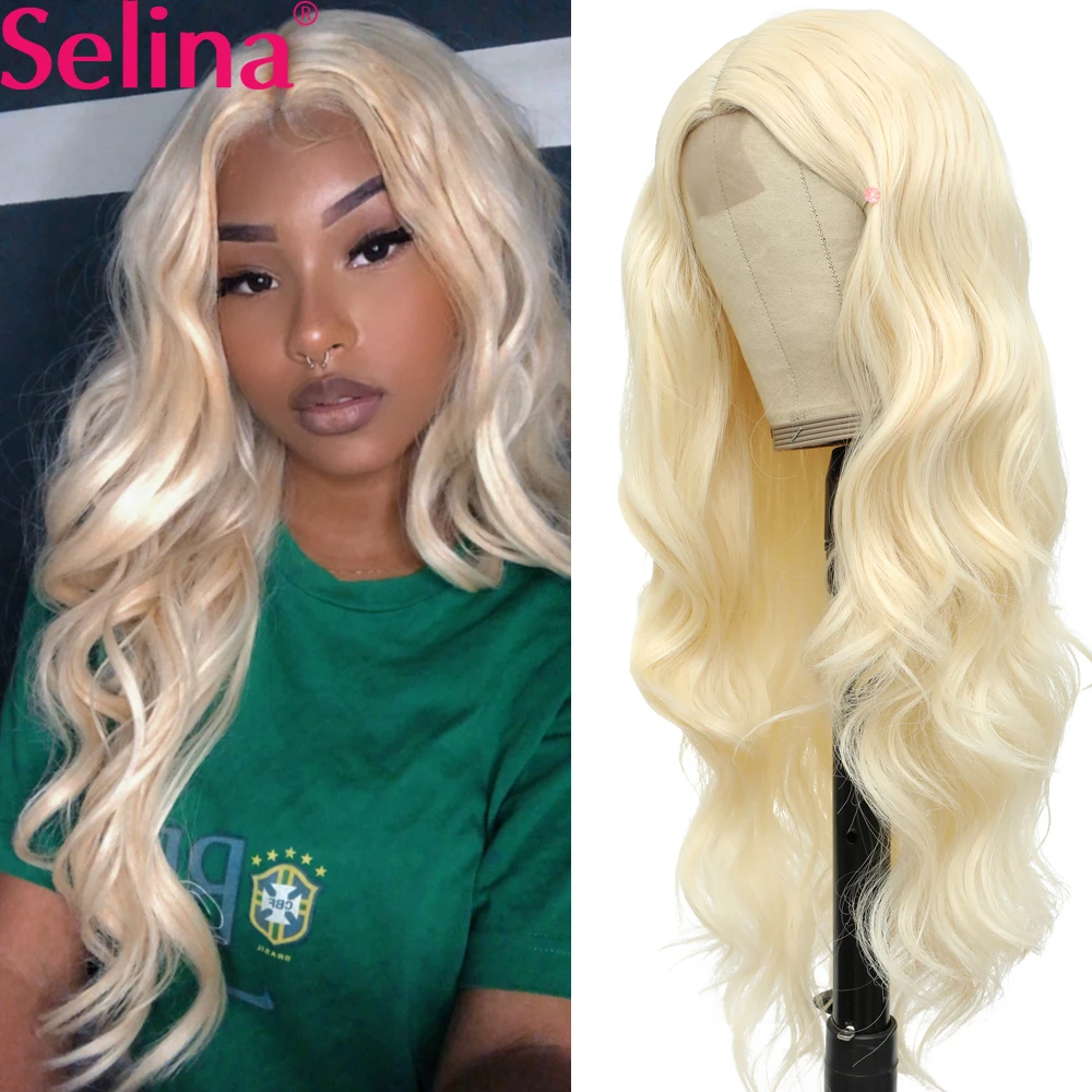 Парик Синтетический блонд для женщин длинные прямые волосы косплея и вечеринки с