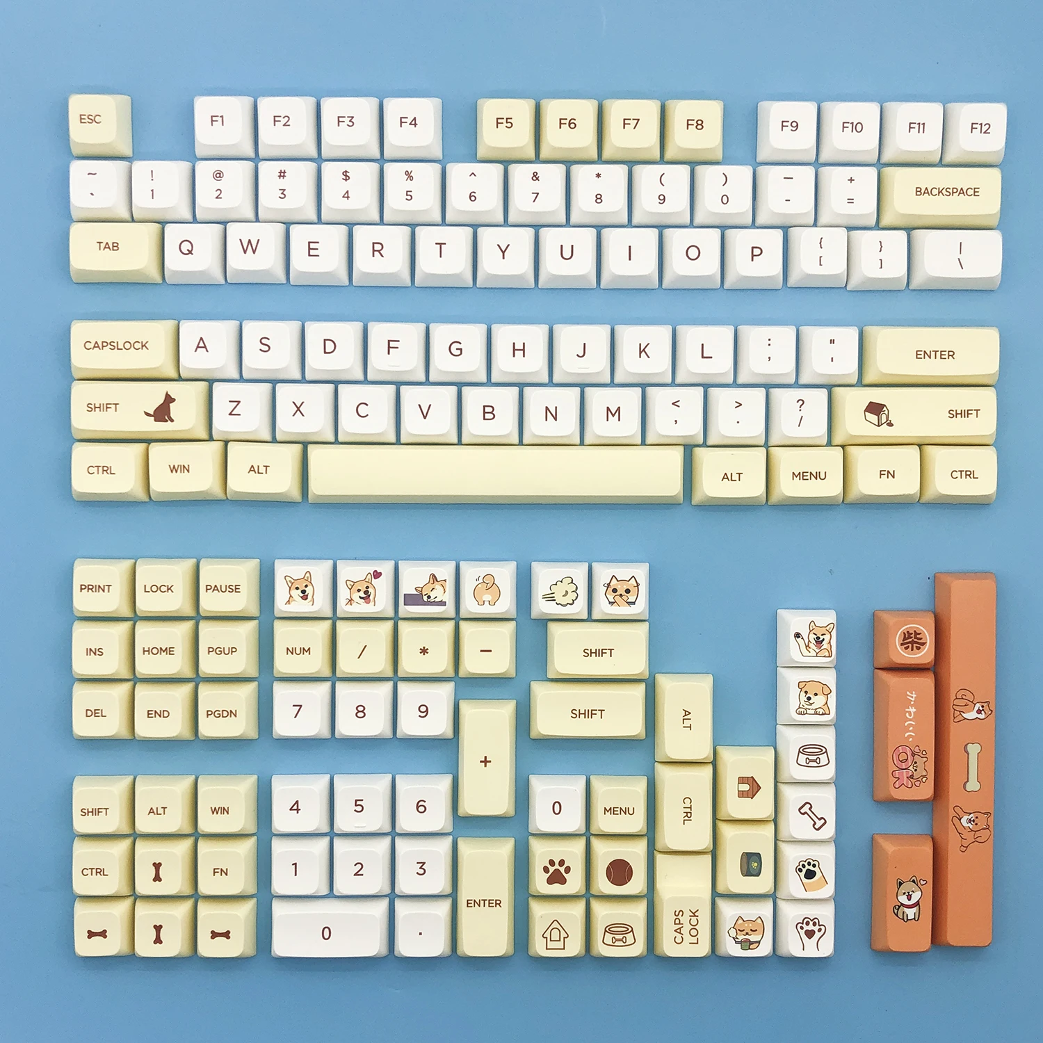 

139 Keys XDA Profile PBT Keycaps Shiba Inu Theme Personalized Sublimation Anime Key Cap For Cherry MX Switch Mechanical Keyboard