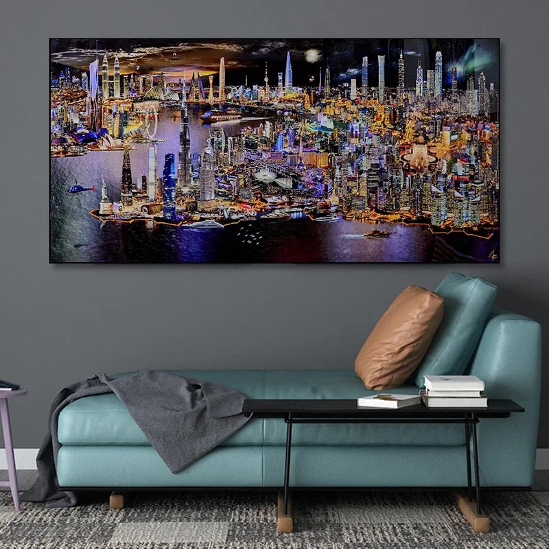 5-е измерение города холст живопись постеры современные произведения искусства