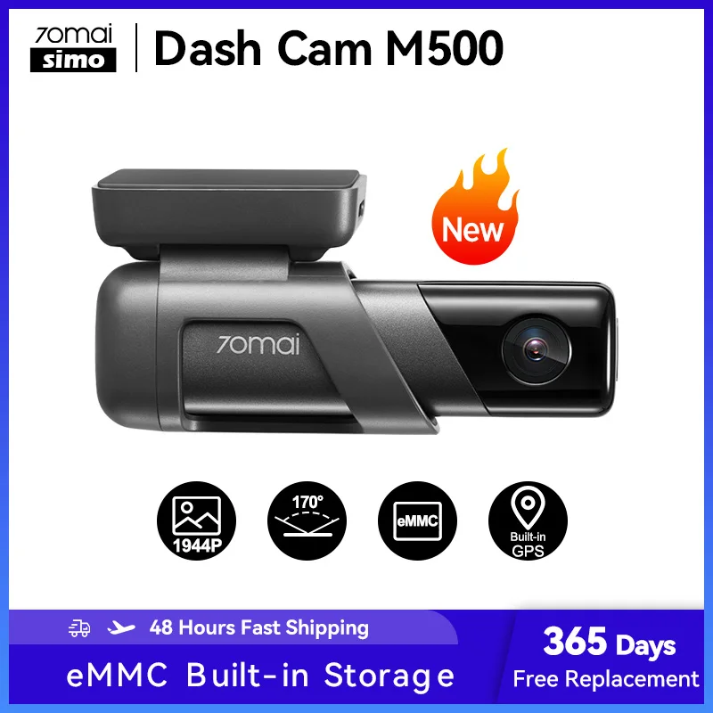 70mai Dash Cam M500 1944P Built-in eMMC Storage Card 170FOV Car DVR Dash Camera Recorder Support GPS ADAS 24H Parking Monitoring