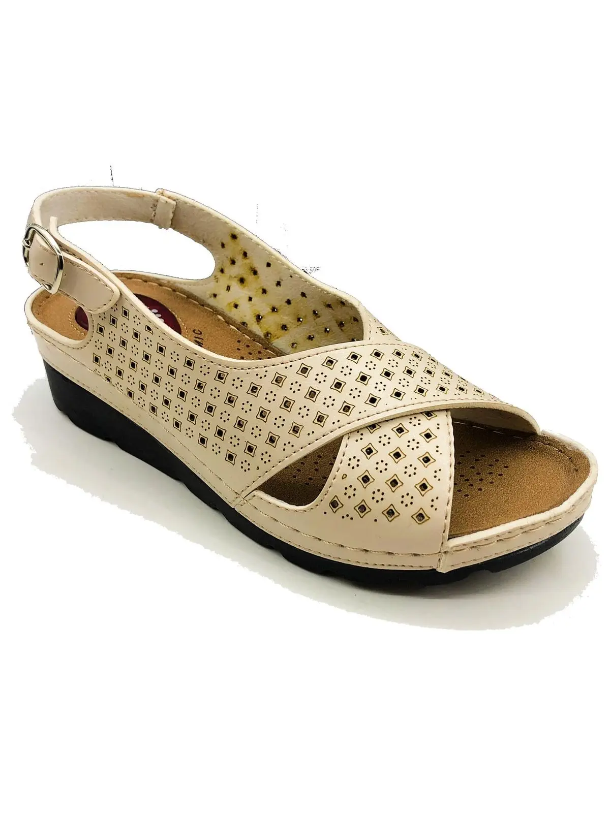 

Sandals Woman Summer Luxury Women 2022 New Heels Cream Platform Wedges Shoes Orthopedic Comfortable Outdoor Fashion Plus Size