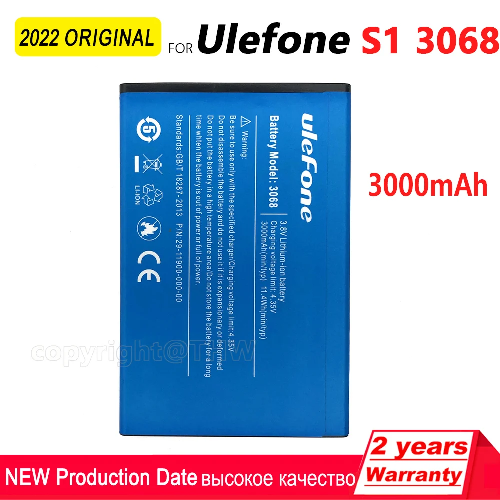 

Rechargeable Mobile phone batteria for Ulefone S1 battery 3000mAh Long standby time High capacity for Ulefone 3068 batteries