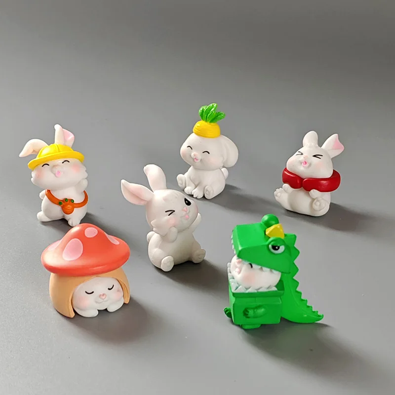 6-10 шт. фигурка кролика-динозавра морковного кролика домашнего декора миниатюра