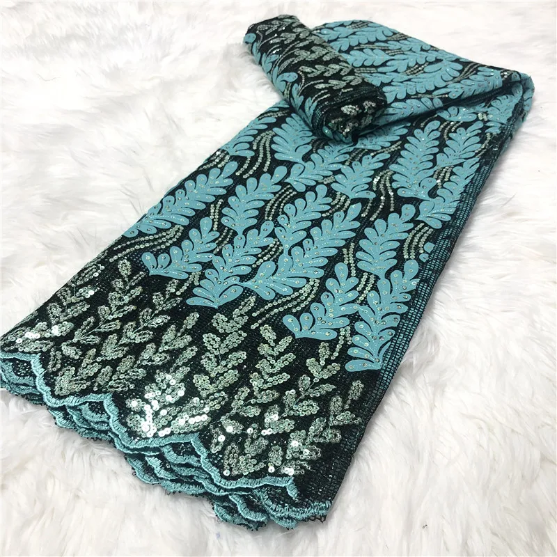 

5 ярдов африканская кружевная ткань с пайетками высокого качества нигерийское французское кружево для свадьбы вышитое швейцарское вуаль к...