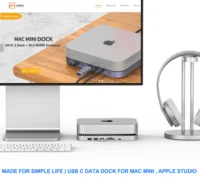 MAC MINI M1 Dock Station Stand With External Storage Disk and 4Ports USB C HUB SD/TF Card Reader 2.5inch SATA SSD HDD Enclosure