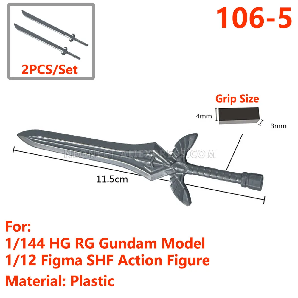 

For 1/144 HG RG Gundam Model 1/12 Figma SHF FAG MSG AGA Action Figure Sword Blade FGO SAO Demon Slayer Weapon Plastic 4