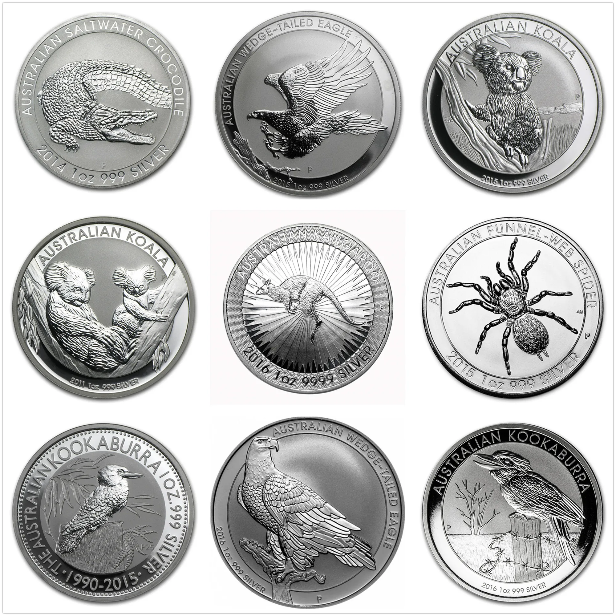 

1 Ounce Australian Animal Silver Coin, Elizabeth II Commemorative coin kangaroo Spider Memorial Gift Decoration No Magnetic