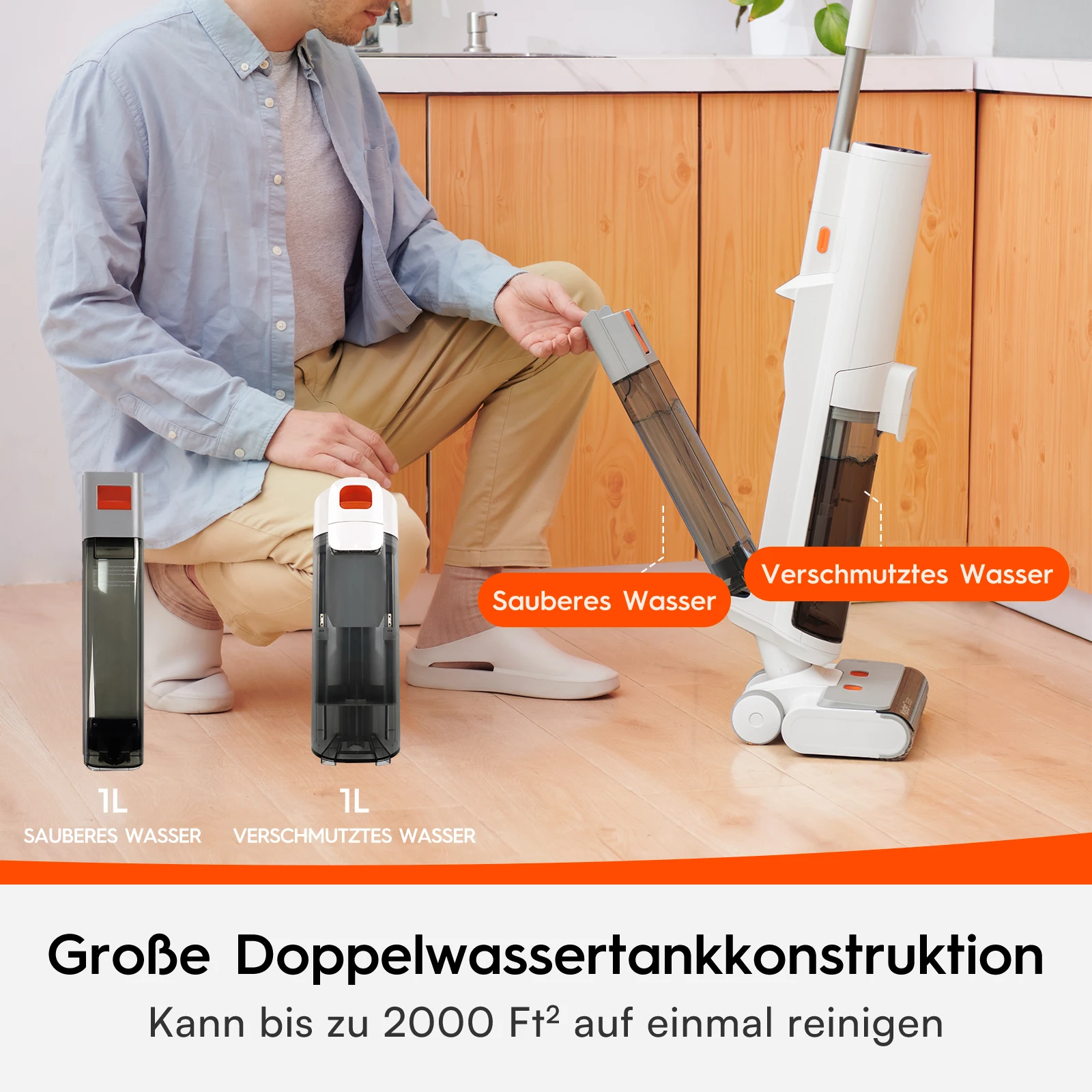 Ultenic AC1 Cordless Wireless Wet Dry Vacuum Cleaner Multi-Surface Smart Floor Washer Scrubber Machine Household APP