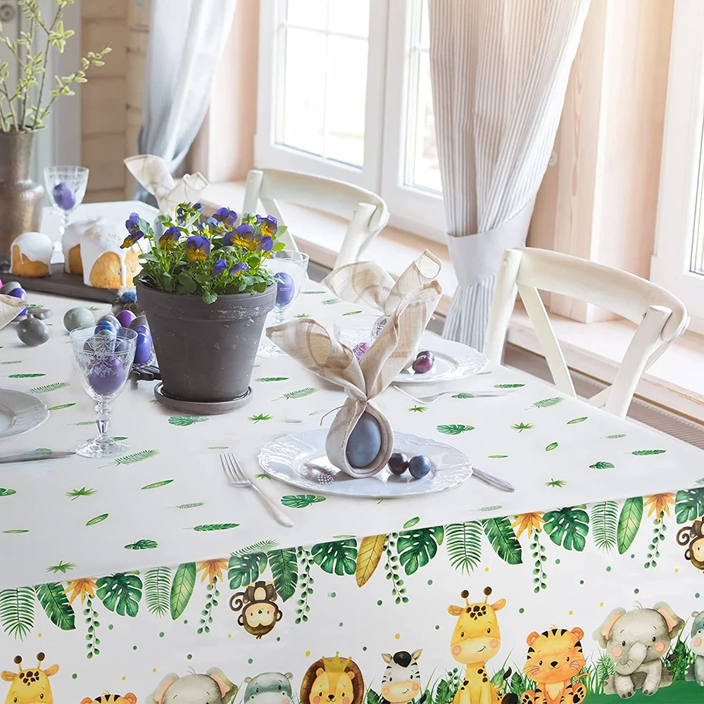 Диагональ 180*108 см сафари в джунглях искусственная одноразовая настольная