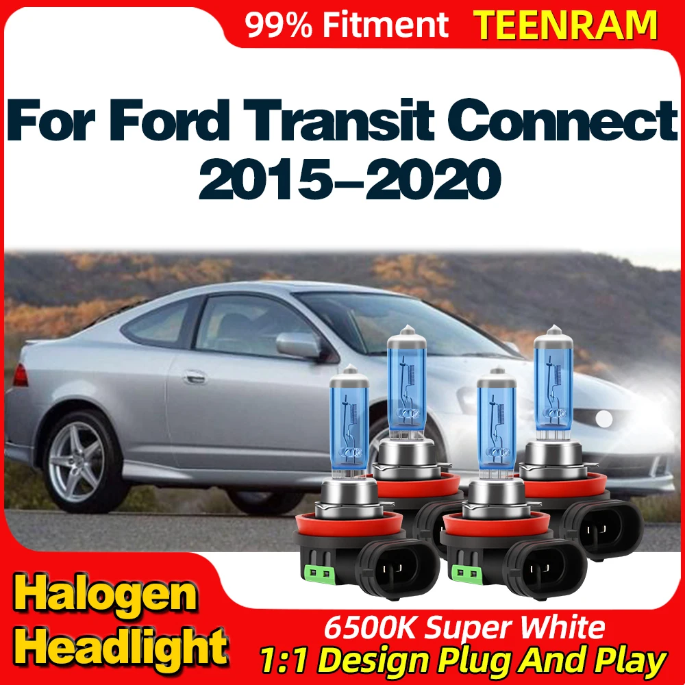 Галогенные лампы для фар 24000LM дальнего и ближнего света 12 В 6500 К Ford Transit Connect 2015 2016