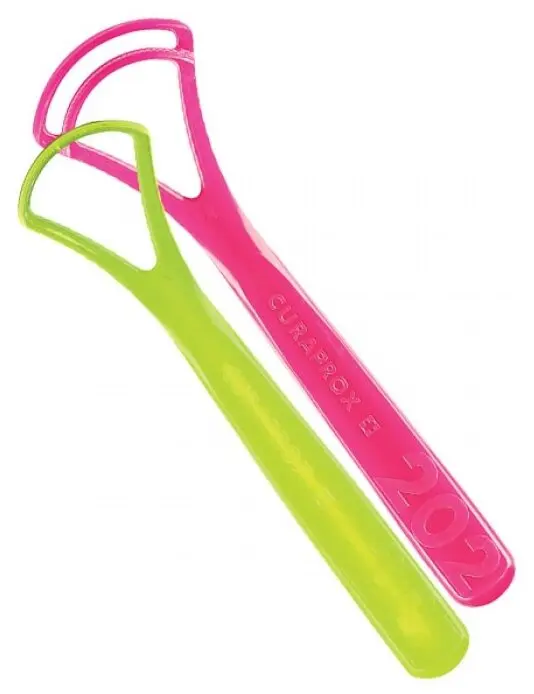 Комплект "CURAPROX" для чистки языка с пастой для гигиены и отбеливания зубов, десен и языка.