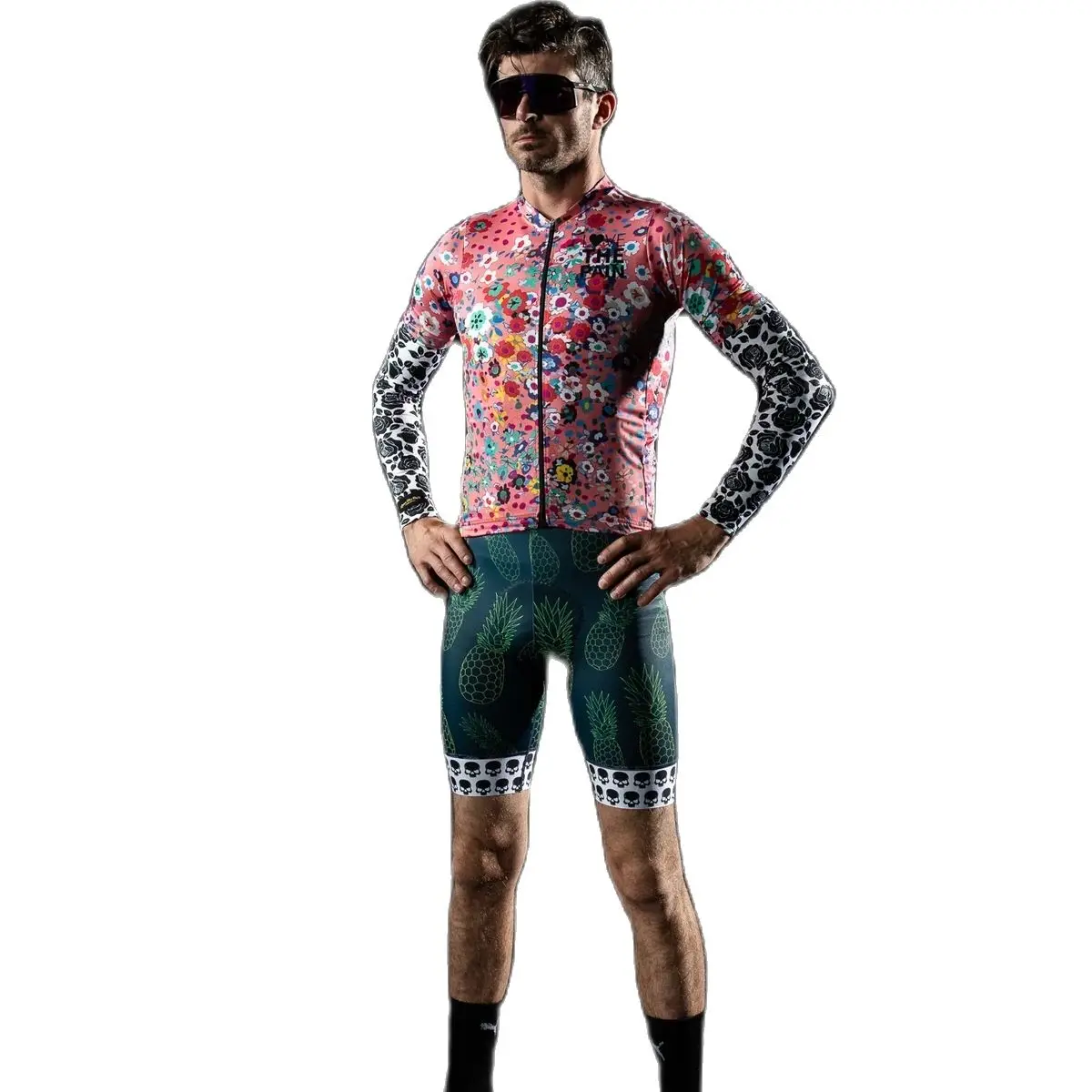 Мужской комплект одежды для велоспорта Love The Pain из Джерси с коротким рукавом