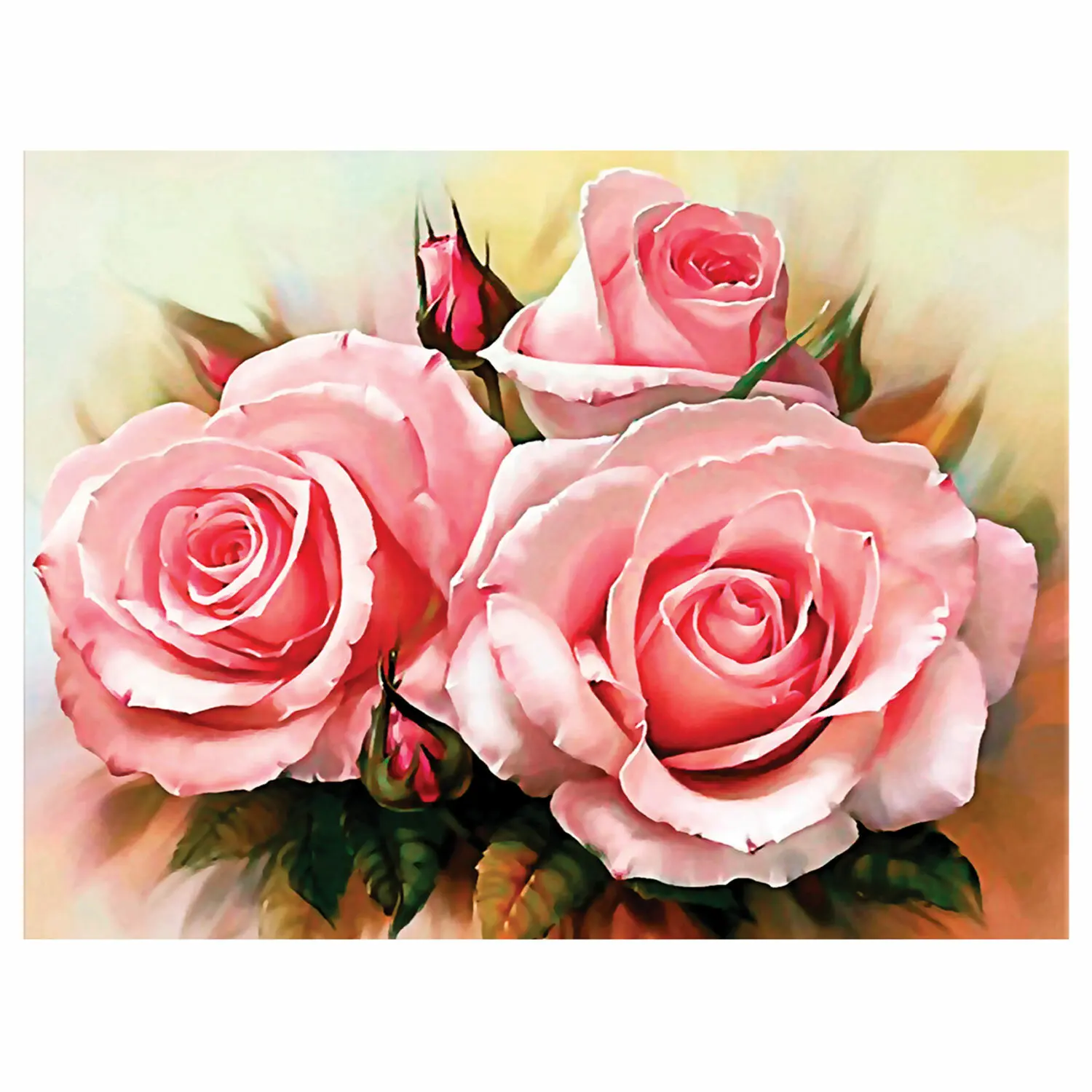 Картина стразами (алмазная мозаика) 30х40 см ОСТРОВ СОКРОВИЩ &quotНежность роз&quot без