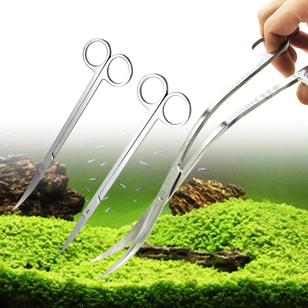 

Aquarium Scissor Tweezer Tools Fish Tank Plants Wave Scissors Grass Stainless Cleaning Tools Storage Holder Aquarium Accessories