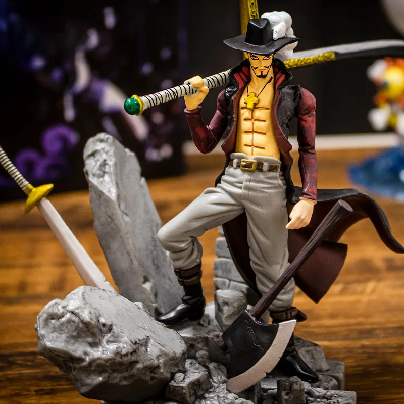 

Bandai One Piece Dracule Mihawk Model Strongest Swordsman Japanese Anime Collection With Box Figurine Model Children's Toy Gift