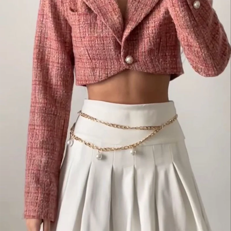 

Punk Stylish Pear Waist Chain Girlish Body Jewelry Matching With Short Skirts Bead Pendant Accessories