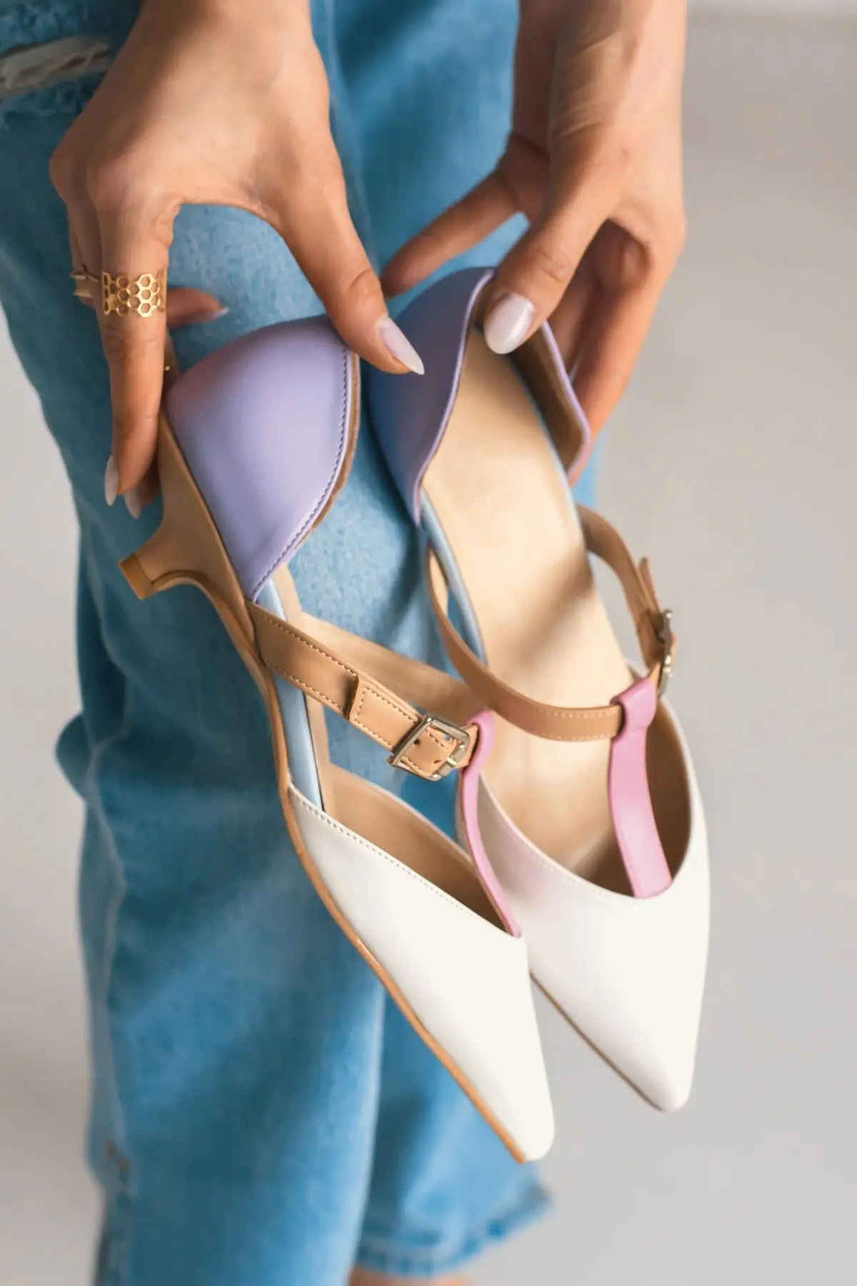 

Women's Pointed Toe Lilac Heeled Shoes 2022 Spring Summer Mixed Colors High Heel Sandals for Ladies Lolita Sandalias Wedding