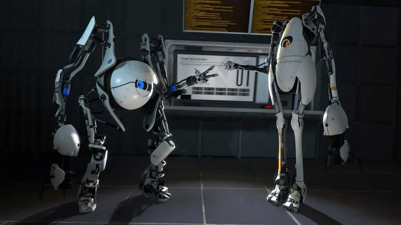 Вятские картины на холсте "Portal 2, coop, роботы" на подрамнике / декор  для дома / интерьер / на стену