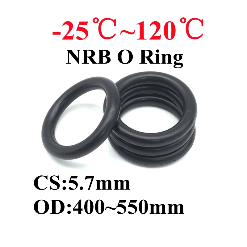 

5pcs Black O Ring Gaskets CS 5.7mm OD 400mm~550mm NBR Automobile Nitrile Rubber Round O Type Corrosion Oil Resistant Seal Washer