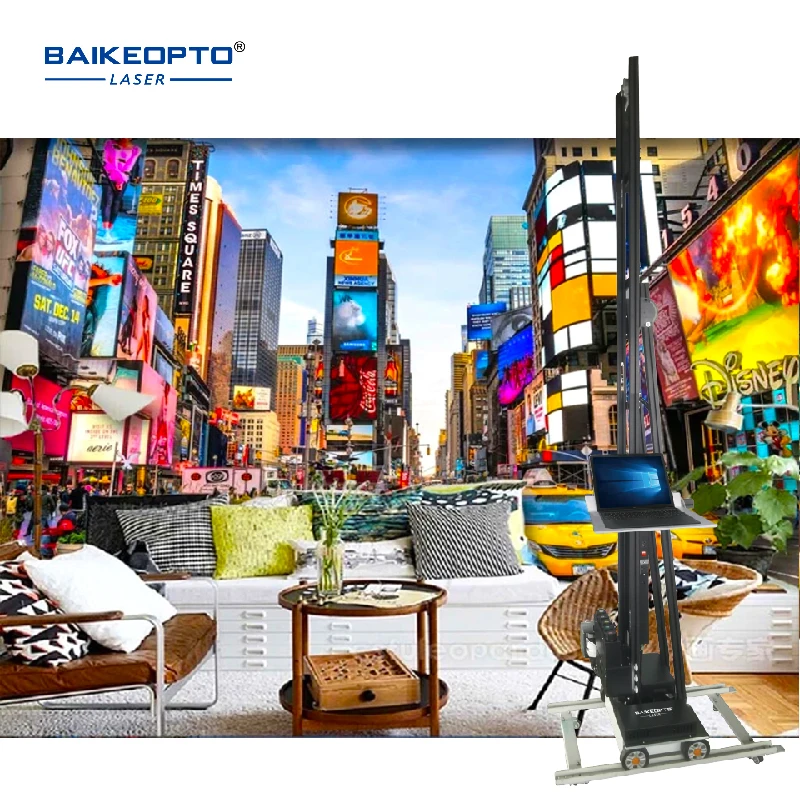 Фото Вертикальный 3D-принтер BK-UP200S UV CMYKW с двумя печатающими головками DX10 для нанесения наклеек на стены, высокоточная 3D-печать для фоновых стен и телевизионных панелей. №4